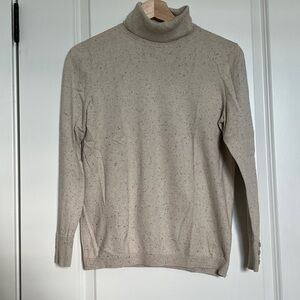 Talbots Speckled Beige Turtleneck Sweater